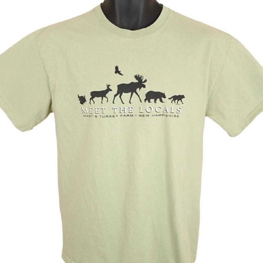 Vintage New Hampshire T Shirt Mens Size Medium Green Y2K Animal Nature Tee